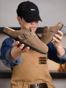 H8 | Brown Comfortable Soft-Soled Thick Elevated Birkens 1/2 Slippers