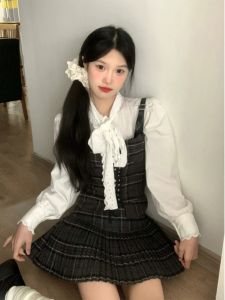 Early Autumn Womens Clothing French Rich Qianjin Korean Drama Wear Classic Style Dress Miu Series Two-Piece Outfit Skirt