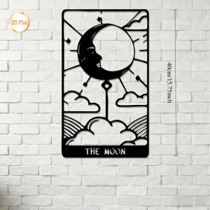 CIFbuy | CIFBUY Iron Wall Art Moon Tarot Metal Sculpture Boho Decor Sign For Home Bedroom Indoor Outdoor Yard