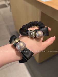 Elegant Pearl Hair Tie for Women Retro Butterfly Knot Hairband High Elasticity Suitable for All Hair Types Travel Party Daily Use