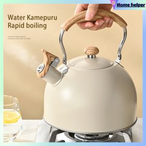 Whisting Kettle 2.5L Induction Cooker Gas Stove Whistling Kettle Wooden Handle Stainless Wood Handle Whistling Kettle