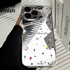DAIMANG | Makeup mirror suitable for Apple 14 mobile phone case new 17e sense 13pro internet celebrity 12 mirror iPhone 14promax girls all-inclusive lens 18pm glass 11