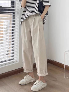 Pregnant High Waist Belly Support Pants Cotton Linen Trousers