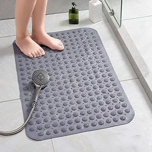PVC Bathroom Mat Non Slip Safety Anti Skid Shower Protection Mat Waterproof Floor Mat Toilet Shower Foot Massage 35*65CM (Pink/Green/Grey/Blue)
