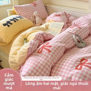 Qinju studio | Bộ Chăn Ga Gối Flannel Ấm Áp