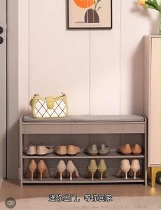 ตู้รองเท้า ชั้นวางรองเท้านั่งได้ ตู้วางรองเท้า มีเบาะนั่ง พร้อมส่ง ประหยัดพื้นที่