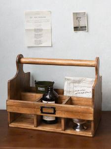 WENSEN | Vintage Solid Wood Divided Storage Organizer
