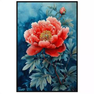 Tranh hoa mẫu đơn đỏ phong thủy hút tài lộchạnh phúc.Tranh treo tườngdán tường.CGI-1347