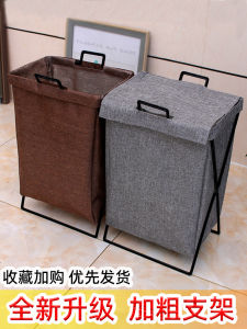 Waterproof Cotton Linen Laundry Basket & Foldable Dirty Clothes Hamper: Japanese Style Iron Frame Cloth Art Bedroom Storage Basket