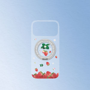 FUNNY RICH | New Stand Case Liquid Silicone Strawberry Style for iPhone Shockproof