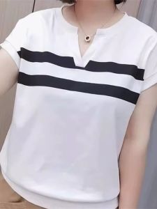 QIAOXIZI | V-Neck Slimming T-Shirt for Women