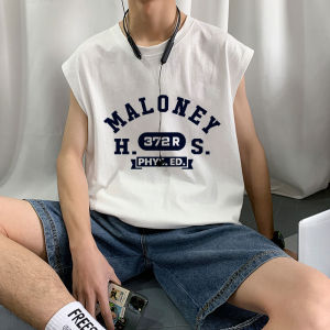 Pure Cotton Sleeveless Tank Top Men Summer New Style INS Trendy Basketball Sports Fitness Loose Trendy Vest Shirt round Neck