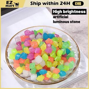 Luminous Artificial Stone Artificial Luminous Pebbles Decor For Aquarium Fish Tank Garden Lawn Yard Decor Bonsai Garden Micro Landscape Glow Pebble