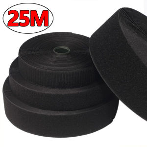 2Rolls/ 25meter sew on Hook and Loop fastening tape for clothing White or Black hook loop fabric sewing accessories