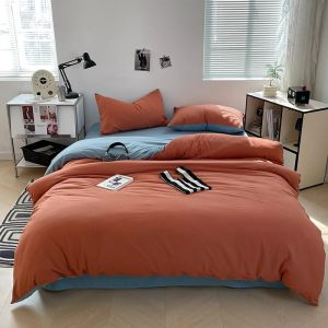 Bộ Vỏ Chăn Bông Siêu Mềm Mại Bằng Vải Microfiber Chải Kỹ Màu Xám Đậm 3 Món Có Khóa Kéo + 2 Vỏ Gối Nhẹ Và Thoải Mái Cho Người Lớn