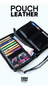 Mancow Pouch Wallet - Dompet Lipat Asli Hitam Cokelat Crazy Horse Pria Wanita 100% Kulit Asli
