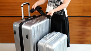 Premium Luggage Strap Adjustable Travel Bags Tali Pengikat Koper Bahan Nilon Tebal Hitam Gesper Pengencang Tambahan