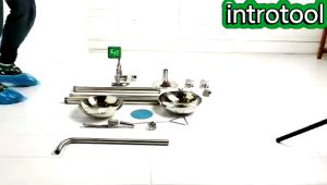 304 Steel Emergency Eye Wash Station with Shower Combination Eyewash Station Safety Shower Eye Washer