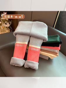Quần Dệt Kim in Chữ Màu Tương Phản Cho Bé Gái Quần Lót Mùa Thu Quần Áo Trẻ Em Quần Dài Cotton 90% Polyester 10%