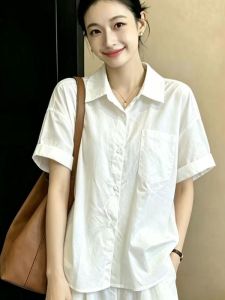 AIYITI | Summer 2026 Plus Size Unique Beautiful Commute Short Sleeve White Shirt