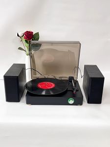 Fornuts Vintage Record Player With Dual Stereo External Speakers HI-FI System Bluetooth Turntable Player With AUX and USB Interface