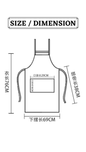Hang Neck Apron Cotton bib apron household kitchen Cafe Restaurant apron Cute cartoon Apron With Pocket Epron 围裙