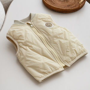 Soft Warm Cotton Vest for Babies Boys Girls Childrens Patchwork Fleece Layering Top Nylon Material Winter Wear All Ages