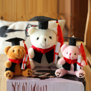Graduation Doctor Bear Pendant Doll Plush Toys Student Commemorative Gift Small Size Teddy Bear Ragdoll Keychain