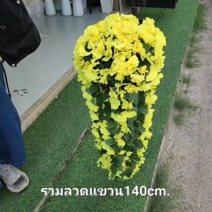 กระเช้าพุ่มไฮเดรนเยียปลอม สีสันสดใส สวยงาม ของตกแต่ง