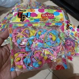 (50 PCS) Ikat Rambut Anak Karakter Lucu Tali Ikat Rambut  Kuncir Rambut Warna Warni
