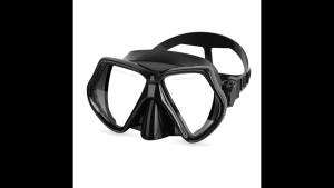 Snorkel Mask Silicone Skirt Swimming Goggle Scuba Diving Tempered Glass Lens Wide View Training With Nose Cover Adjustable Strap