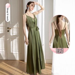 French Satin Maids Dress Ultra Fairy Green Best Friend Sister Group Slimming Atmosphere Beautiful Long Evening Gown Wedding