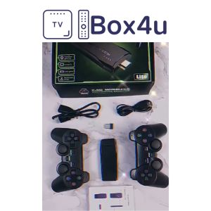 Portable 4K TV 64GB Video Game Console 2.4G Wireless Controller Family Game Stick Built-in 10000+