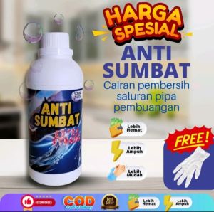 SONIC ANTI SUMBAT MENGATASI SALURAN AIR MAMPETWASTAFEL PIPA PVC CLOSET DAN DLL KEMASAN 500 ML