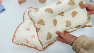 Mumystation Baby Pillow 3D Groove Design Newborn Pillow Fully Filled Cotton Breathable Soft Anti Flat Head Shaping