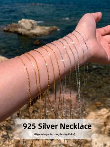 CAFFTI | 925 Sterling Silver Thin Necklace Accessories Snake Chain