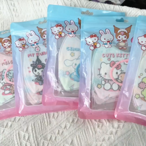 Sanrio Kids 3D Face Mask Cute Cartoon Design 3-Layer Breathable Protective Mask Individually Wrapped Summer Light Mask for Boys Girls Students