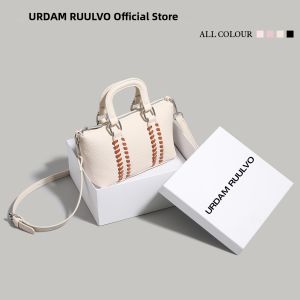 URCDN RDALVO | Color Block Braided Edge Soft Leather Handbag