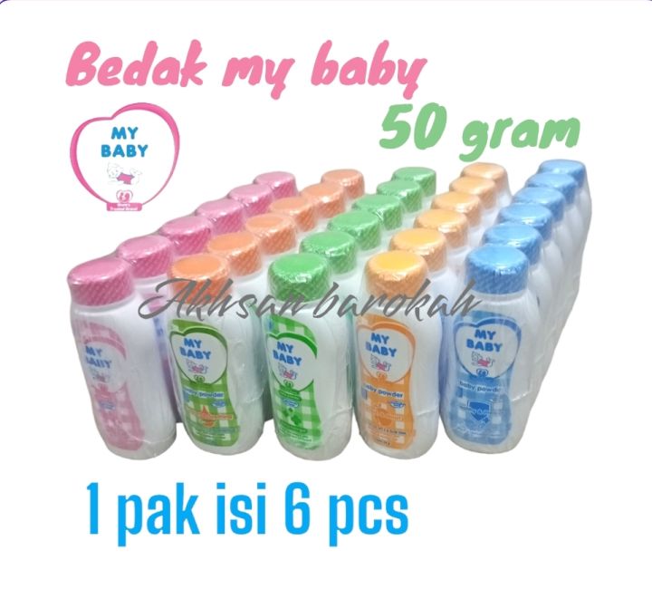[ 6pcs] bedak bayi baby powder my baby powder 50 gram