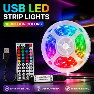 RGB decorative light strip 1-30 meters USB powered. Suitable for party and holiday decorations. An ideal choice for home décor