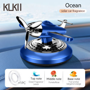 Solar energy powered rotating propeller fighter car air freshener scent perfume airplane fragrance diffuser dashboard aroma men