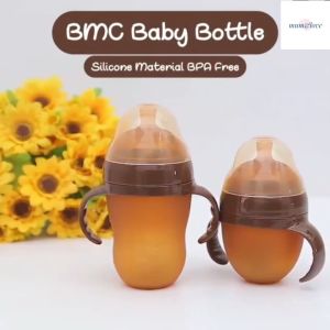 ขวดนม พร้อมจุกนมซิลิโคน 150ml / 250ml ที่เสมือนเต้านมแม่ บีบได้ จุกนมนิ่ม