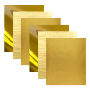 Gold Series Permanent Adhesive Craft Vinyl 6pcs 12" x 10" Metal Outdoor Sticker Film for Home Party Mugs Window Decor for cut