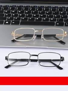 Classic Metal Square Frame Reading Glasses Fashion HD High Quality Anti-fatigue Portable Presbyopia Diopter +1.0 To +4.0