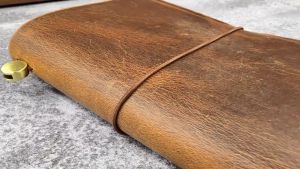 Premium Handcrafted Refillable Leather Journal Travelers Notebook Travel Diary with 3 Inserts V01-LM05C