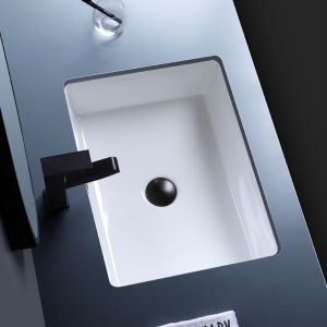 ชามเซรามิกทรงสี่เหลี่ยมจัตุรัสสำหรับใช้ในบ้าน ชามสำหรับล้างหน้าแบบฝังในชั้นวางของห้องน้ำ ขนาดใหญ่หลายขนาด ชามสำหรับล้างหน้าสำหรับใช้ในบ้าน