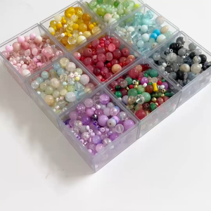 Manik Kaca Campur 3-12mm (30 butir/kantong) - Unik Serbaguna untuk DIY Kalung Gelang Aksesoris & Hadiah