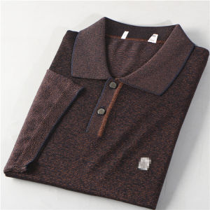 Export Cut Label Tail Single Middle-Aged Men Summer Thin Short-Sleeved Polo Shirt T-shirt Casual Fashion Stretch All-Matching Fashion