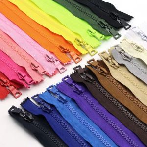 เสื้อแจ็กเก็ตแบบมีซิปยาว5 # ตัวเลื่อนคู่แบบเปิดซิปเรซิ่นซิปอุปกรณ์เสริมเสื้อผ้า80ซม./100ซม./120ซม./150ซม.