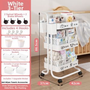 Multipurpose Mobile Multi-tiered Storage Rack